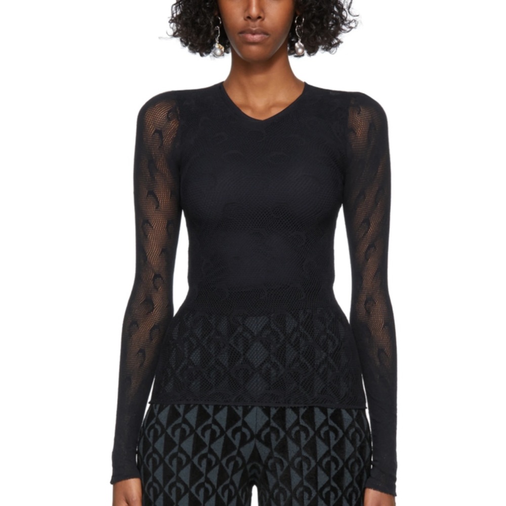 Marine Serre size XS black fish net top